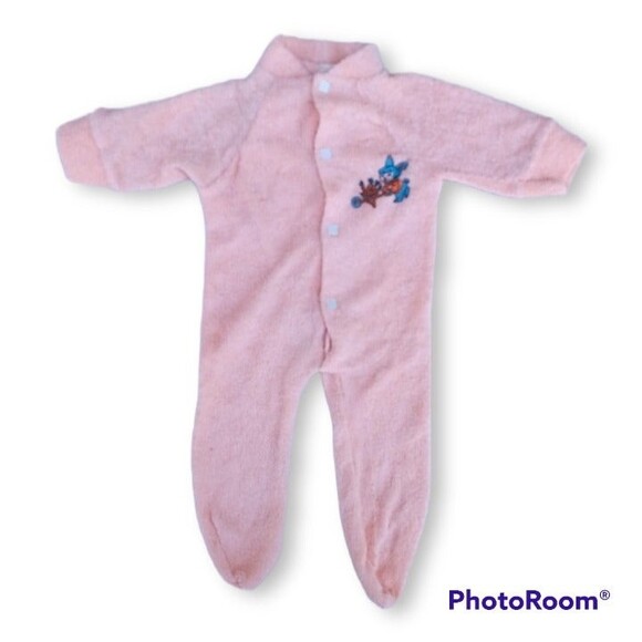 Kent Small Terrycloth One Piece Sleeper-Square Button-Bunny -Footie-Vintage - Picture 1 of 6